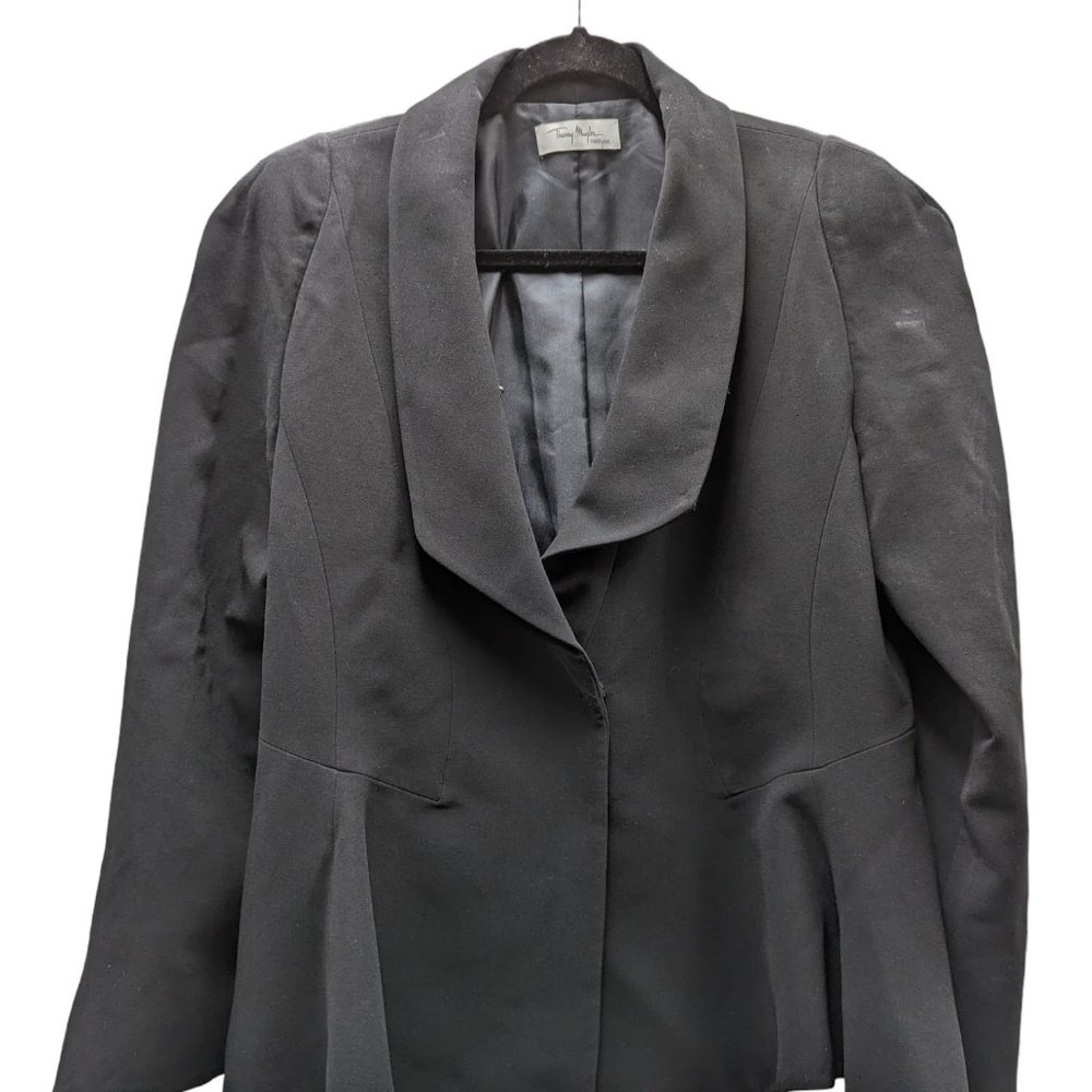 Thierry Mugler Parfums Fit And Flare Black Jacket Women Size 46